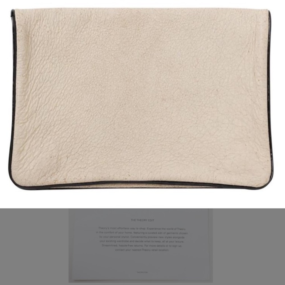 NWT Clare Vivier Textured Ivory Leather Clutch